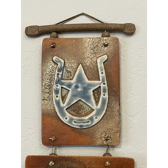 Southwestern Salt Flash Art Tile Horseshoe and Running Horse - Picture 2 of 8